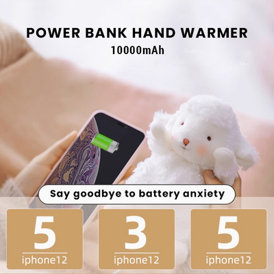 전기 핸드 워머 크리스마스 인형 10000mAh USB 재충전 가능한 전원 소스 히터 휴대용 침실 RV 야외 정원 사용