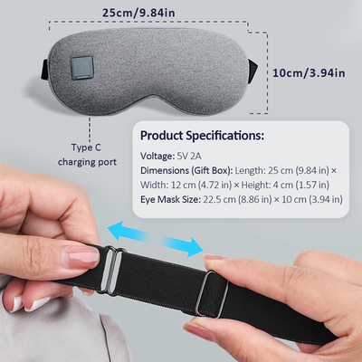 Cordless Graphene Self Heated Eye Mask With Soothing Heat Cold Pack For Dry Eye Stye Relax Eye Strain