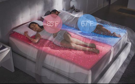 OEM 듀얼 구역 제어 침대 및 담요 냉각 시스템 따뜻하고 안전한 팟 침대 패드 겨울 및 여름 매트리스 토퍼