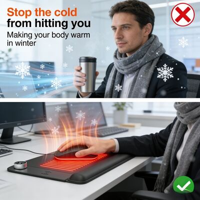 커스터마이징 과열 보호 무선 충전 및 손목 휴식과 함께 가열 마우스 패드 지능형 가열 마우스 패드