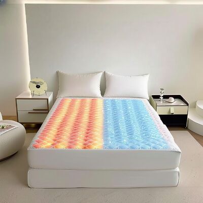 럭셔리 600TC Bambu Cotton 듀얼존 온도 조절 스마트 침대 매트 조용한 냉각 및 부드러운 난방 시스템