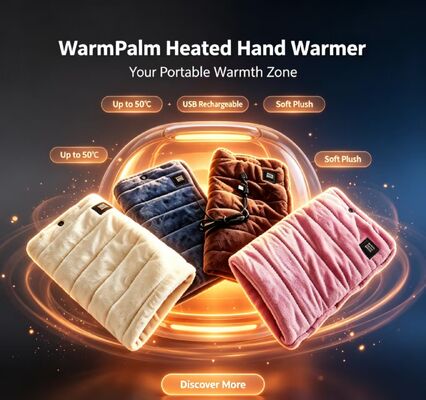 휴대용 USB 전기 온열 손난로 3단계 온도 조절 최대 50°C 부드러운 플란넬 충전식 손 난방 가방 겨울 야외 따뜻한 선물