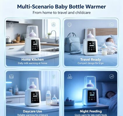 200W 전기 아기 젖병 워머 30-65℃ 온도 조절 건조 연소 방지 자동 차단 모유 저장팩, 유리, PP, 실리콘 아기 젖병용 우유 워머