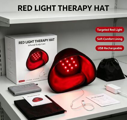 Graphene Far Infrared Heating Red Light Therapy Cap, Portable 660nm Infrared Light Hat with Auto Shut-Off for Anytime Home or office Scalp Therapy