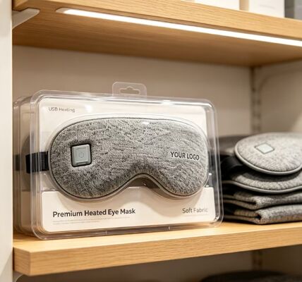 탄소 섬유 발열체 내장 전기 온열 안대, 부드러운 내부 단열면, 1000mAh 휴대용 조절 온도 온열 안대, 피로한 눈 완화