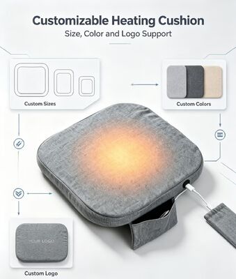 그래핀 온열 시트 쿠션 45×45cm 3cm 두께 린넨 면 USB 3단 온도 조절 난방 패드 가정용 자동차 사무실 따뜻한 허리 엉덩이 지지