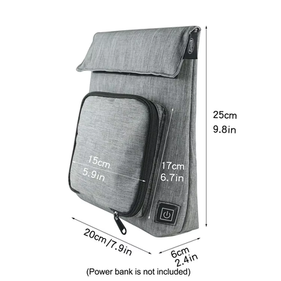 폴리에스터 섬유 USB 가열 도시락 가방, 방수 누수 방지 음식 보온기, 탈착식 세탁 가능 가열 장치, 50-59°C, 이동 중 식사 보온을 위한 3단계 온도 조절