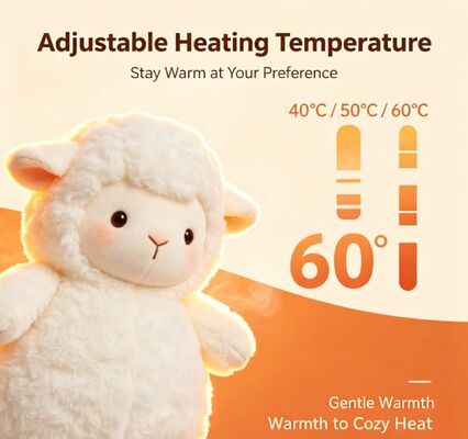 따뜻한 양 충전식 손난로, 3단계 40-50-60℃ 조절 온도, 6-8시간 지속 휴대용 포켓 히터, 실내외 사용을 위한 폴리에스터 섬유 겨울 난방 선물