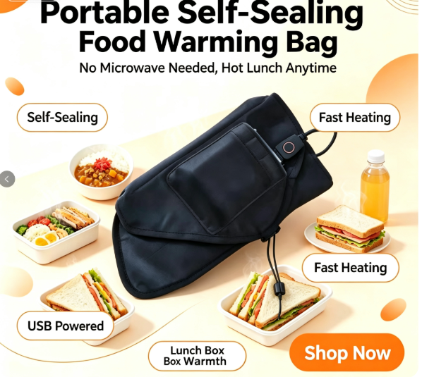 자동 밀폐 식품 난방 가방 USB 전원 안정적인 부드러운 포장 된 음식의 난방 여행 피크닉 및 일상용