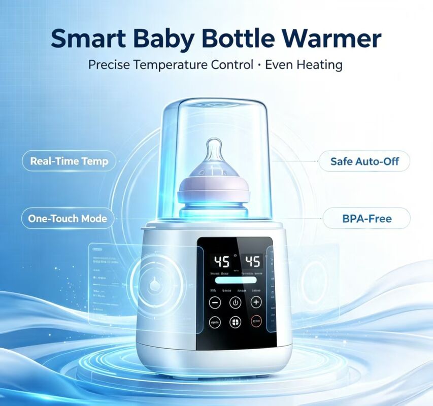 200W 전기 아기 젖병 워머 30-65℃ 온도 조절 건조 연소 방지 자동 차단 모유 저장팩, 유리, PP, 실리콘 아기 젖병용 우유 워머