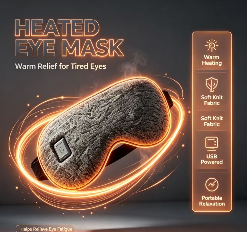 35-55°C 조절 가능한 가열된 안구 마스크, 휴대용 급열 재충전 가능한 가열된 안구 마스크, 부드러운 짜장류 전기 안구 마스크 여행 및 일상적인 안구 휴식을 위한 저장 가방이 장착되어 있습니다.