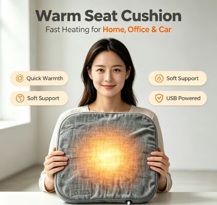 3cm 두께 경량 그래핀 온열 쿠션 3단 USB 발열 패드, 다양한 가정 및 사무실 의자에 적합
