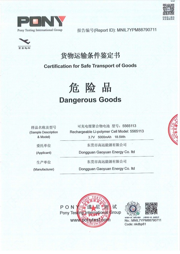 중국 Dongguan Sheerfond New Materials Co., Ltd. 인증